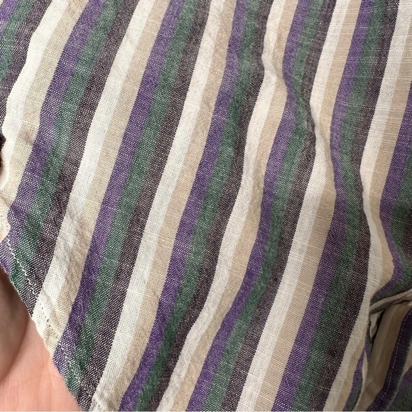 Mens Tailorbyrd Button Down Collared Shirt Cotton Medium Long Sleeve Striped Top - Picture 3 of 8